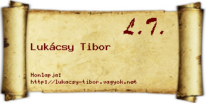Lukácsy Tibor névjegykártya